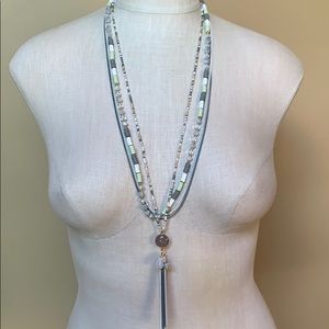 🔆Multi layer necklace w/crystal, beads, chains